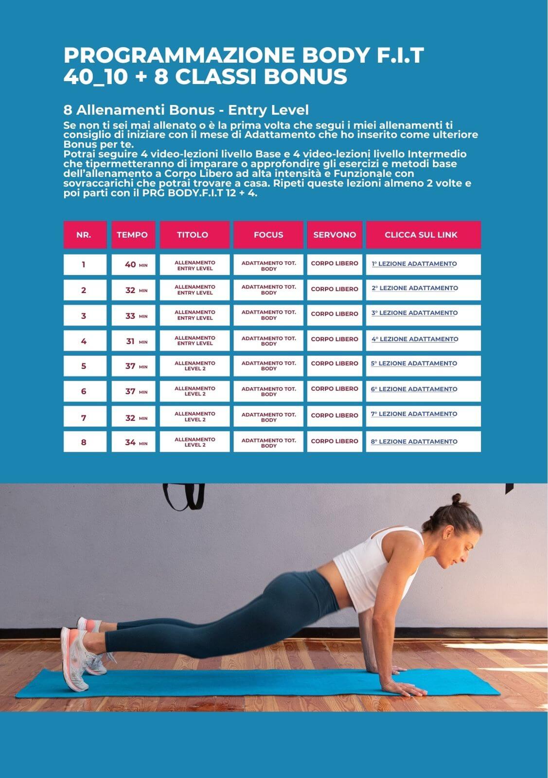 ALLENAMENTO BASE A CASA SENZA ATTREZZI - BODY F.I.T 40-10 - immagine 8