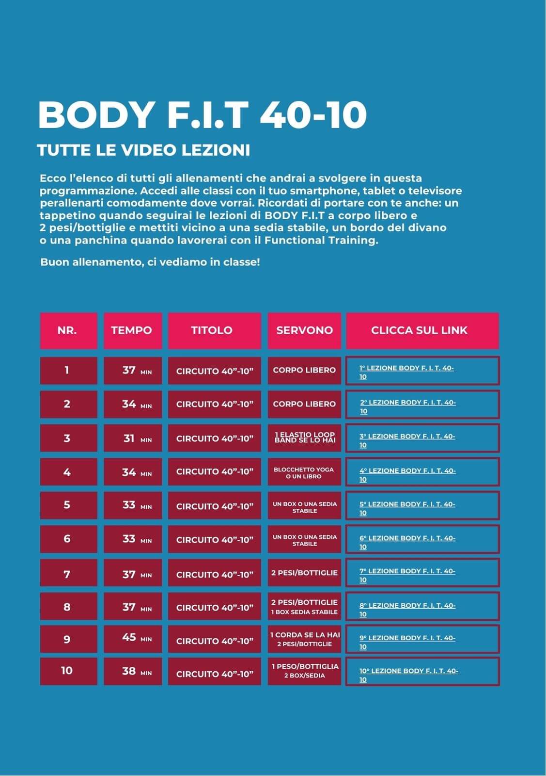ALLENAMENTO BASE A CASA SENZA ATTREZZI - BODY F.I.T 40-10 - immagine 6